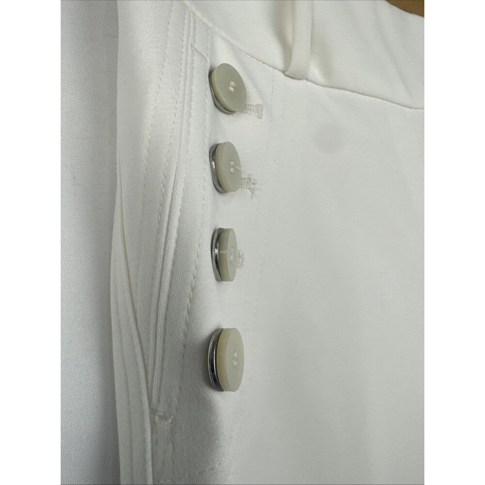 LTD White Wide Leg Sailor Pants Fully Lined Decorative Buttons Size 0 / W30 - Picture 5 of 16